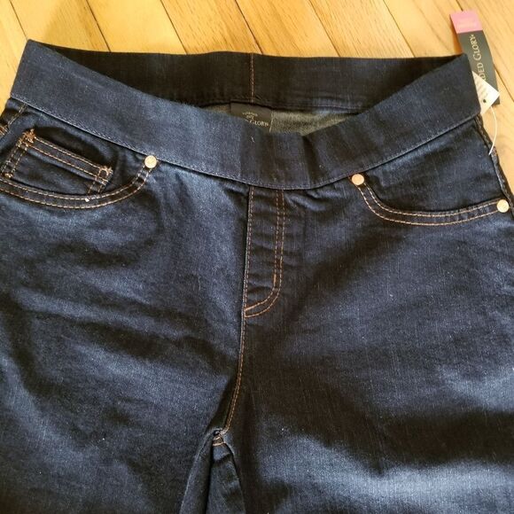 DARK BLUE RINSE JEAN LEGGINGS - Picture 3 of 6